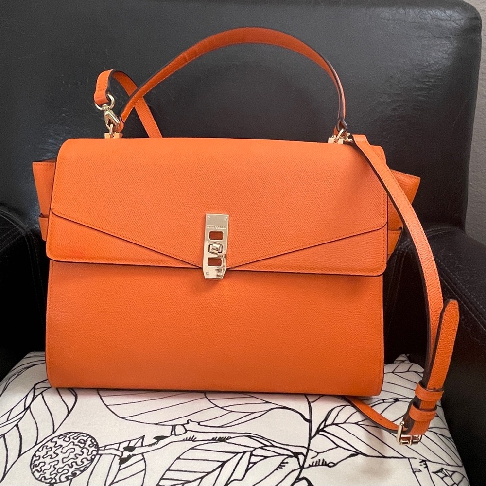 Henri Bendel Vibrant Orange Satchel NWO